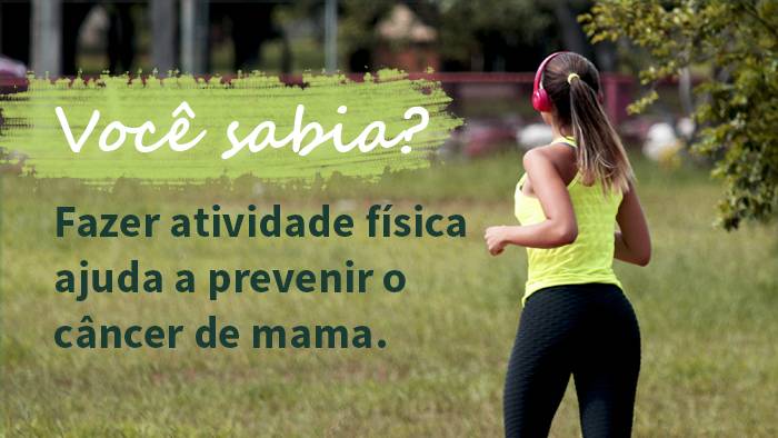 Atividade física ajuda a prevenir câncer de mama