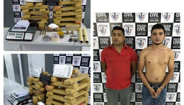 Dupla é presa com mais de 40 kg maconha em Santa Inês (MA)