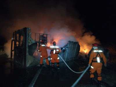 TRAGÉDIA: Duas pessoas morrem carbonizadas em acidente na BR-135; veja o vídeo