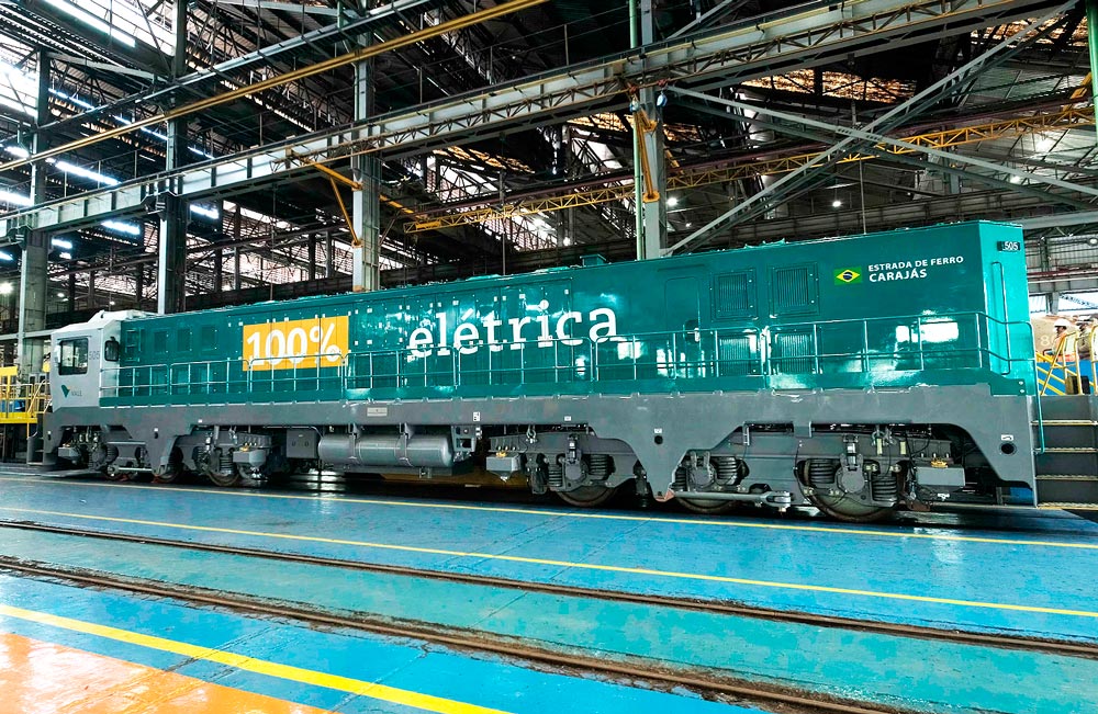 Chega ao Maranhão a primeira locomotiva 100% elétrica da Vale