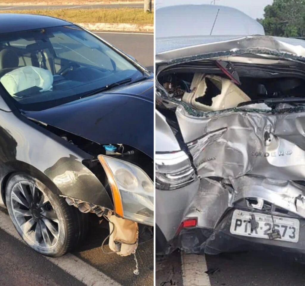 Suposta disputa de racha causa acidente e deixa duas pessoas feridas na Via Expressa em São Luís