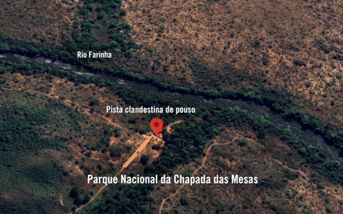 Pista de pouso clandestina na Chapada das Mesas em Carolina era usada na rota do tráfico internacional