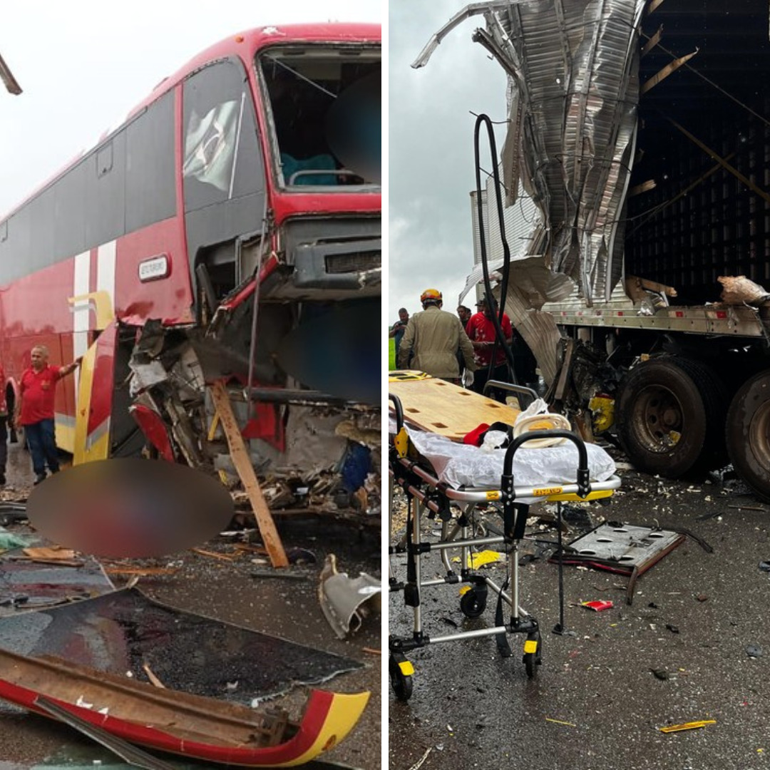 Acidente entre ônibus e caminhão deixa dois maranhenses mortos em Mato Grosso