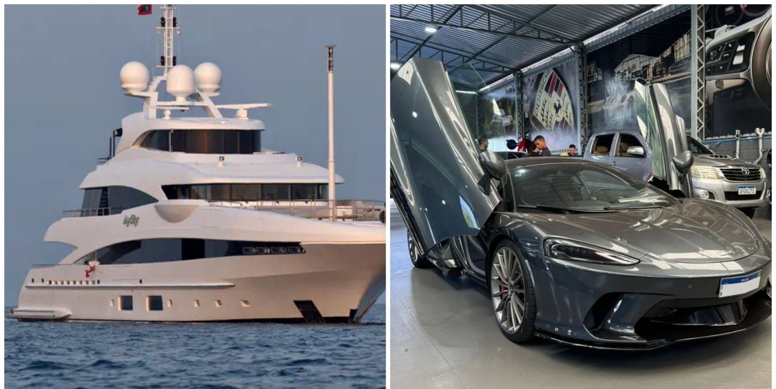 VÍDEO: Iate de R$ 750 milhões e Mclaren GT de R$ 3 milhões chamam atenção em São Luís do Maranhão
