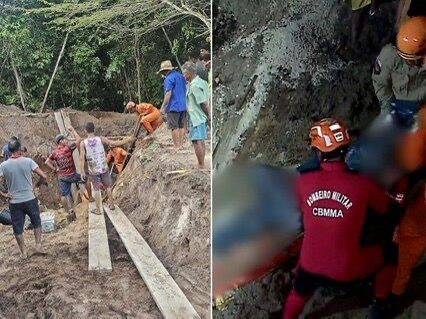 VÍDEO: Pai e filho morrem soterrados durante construção de poço no Maranhão