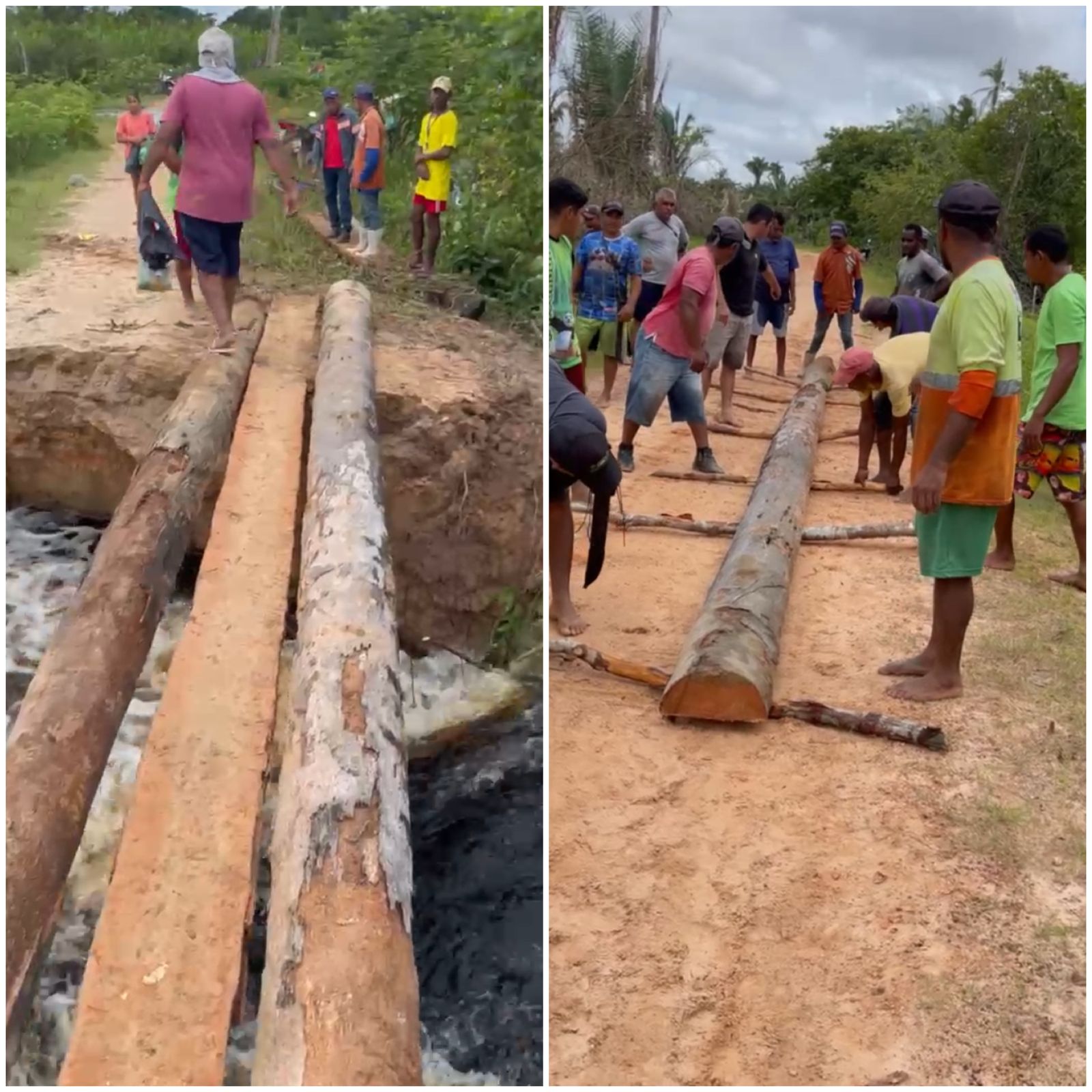 Abandonados pelo poder público, moradores da zona rural de Vitória do Mearim constrói ponte em mutirão