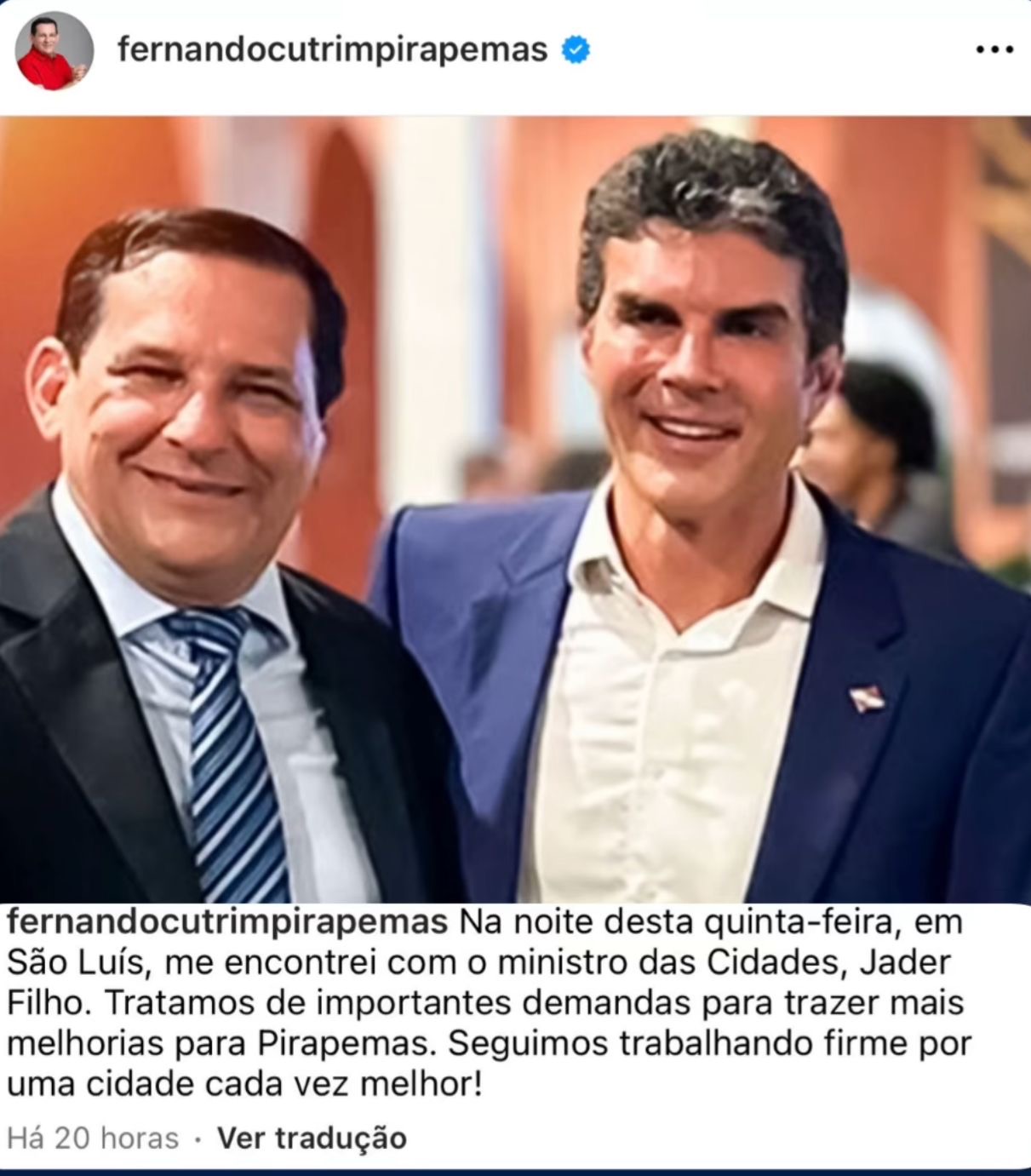 Prefeito de Pirapemas no Maranhão confunde governador do Pará com ministro de Lula e vira piada nas redes