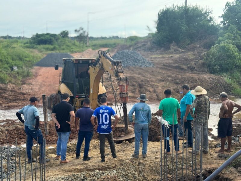 Prefeito Fernando Pessoa dá início à construção da ponte de concreto que ligará o Tuntum de Cima à Vila Bento e Vila Luizão