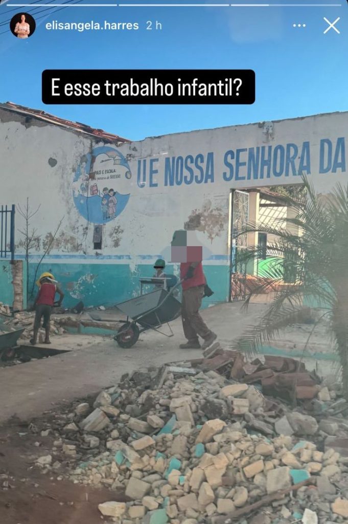Advogada faz denúncia grave envolvendo uso do trabalho infantil na reforma de escola feita pela Prefeitura de Riachão MA