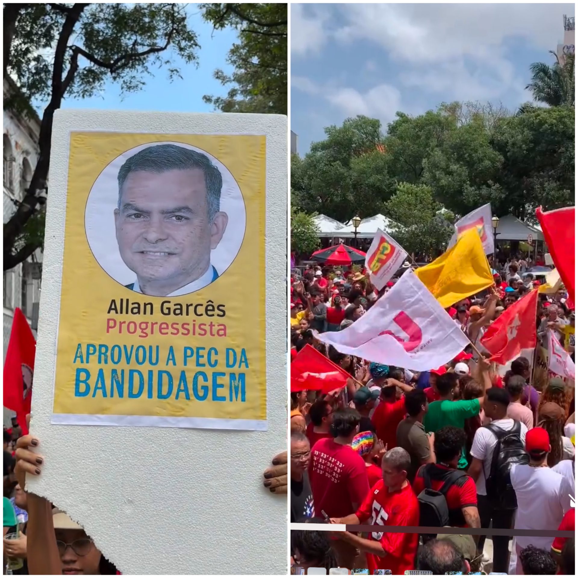 Partidos de esquerda realizam manifestação contra PEC da Blindagem e Anistia em São Luís