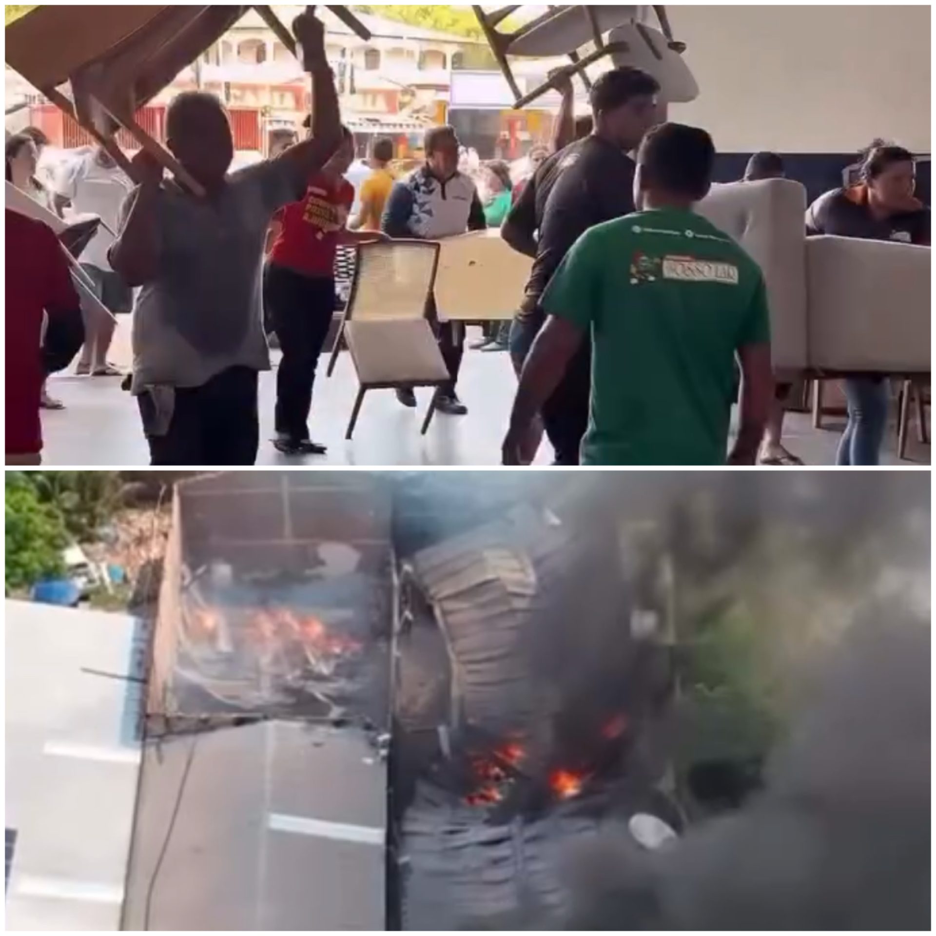 Loja pega fogo em Santa Inês e população se arrisca para ajudar empresário a salvar o que sobrou