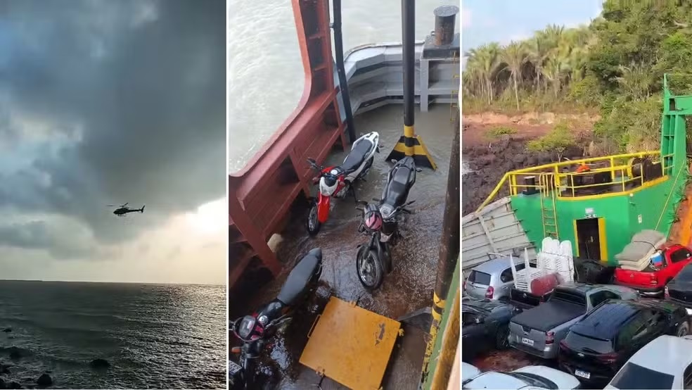 Vídeo: Ferry-boat colide com pedras próximo ao Cujupe e mais de 100 passageiros aguardam resgate