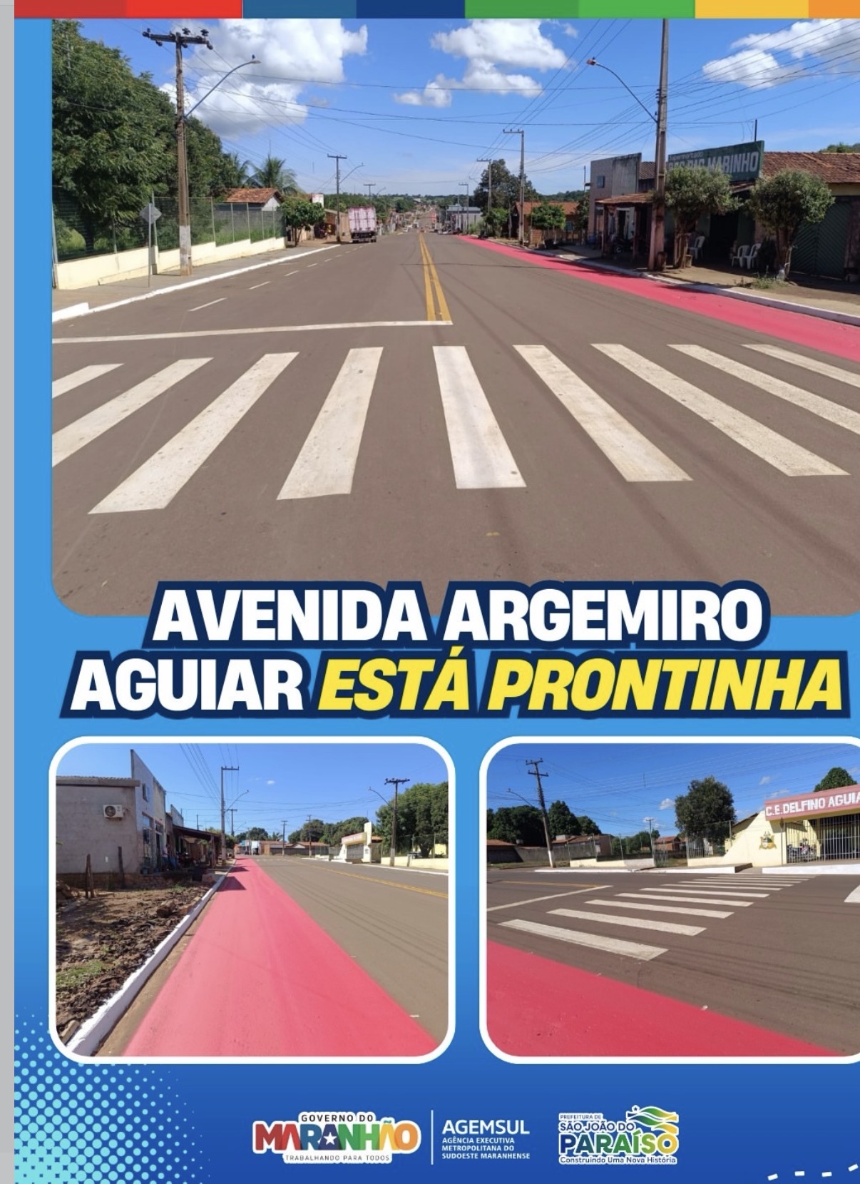 Gestão de Marcus Vinícius entrega nova avenida e muda visual do centro de São João do Paraíso