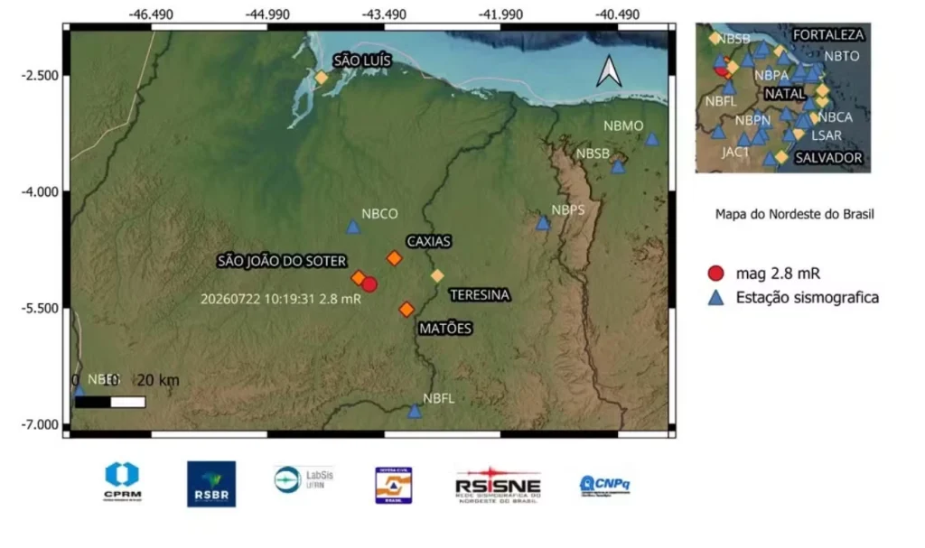 Segundo tremor de terra em menos de um ano é registrado em Caxias no Maranhão