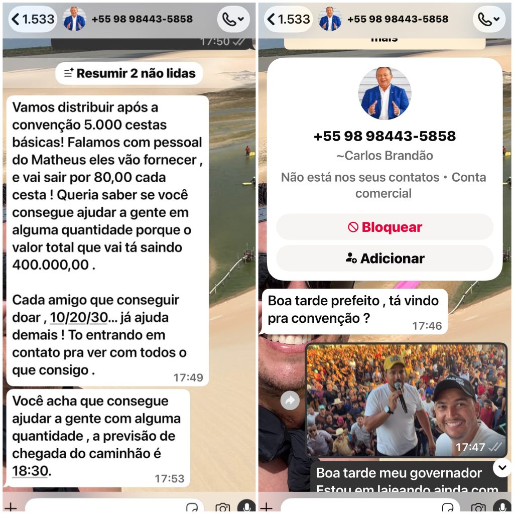 Criminosos usam nome de Carlos Brandão para aplicar golpe em prefeitos durante convenção de Orleans Brandão
