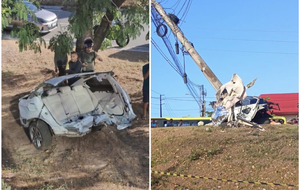 Passat em alta velocidade parte ao meio após colidir contra poste e deixa pai e filho mortos em São Luís