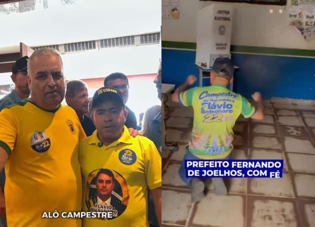 Vice de Flávio Bolsonaro recebe prefeito Fernando Bermuda que votou de joelhos no primeiro turno